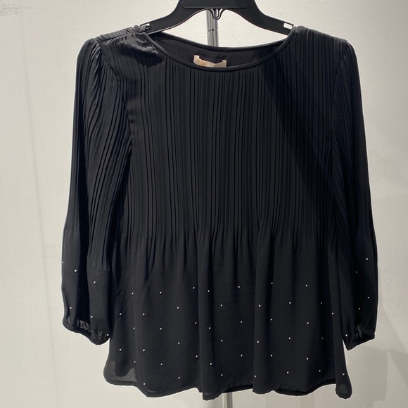 Maje Black Blouse with Silver Beads NWT - Picture 1 of 3